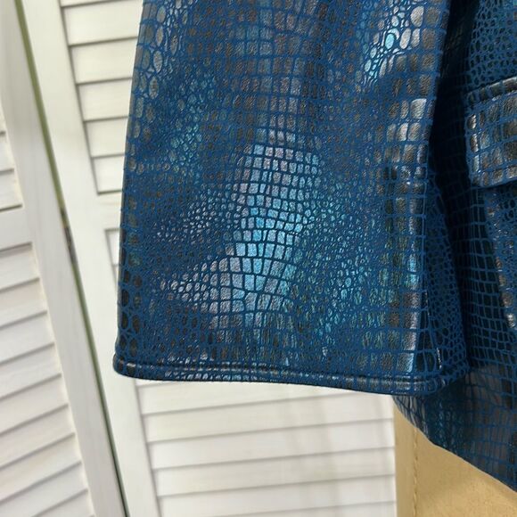 Susan Graver Jacket Size Large Embossed Faux Croc NWOT - Picture 7 of 12